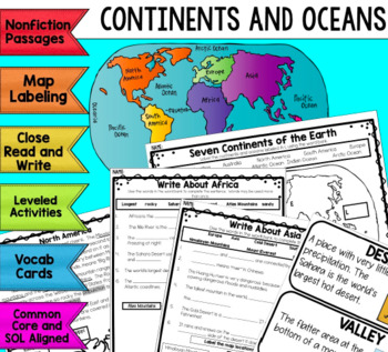 Preview of Continents and Oceans Unit Study