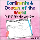 Continents and Oceans of the World Quiz