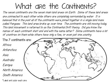 Continents and Oceans of the World ~ Social Studies Interactive ...