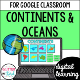 Continents and oceans geography activities for Google Classroom