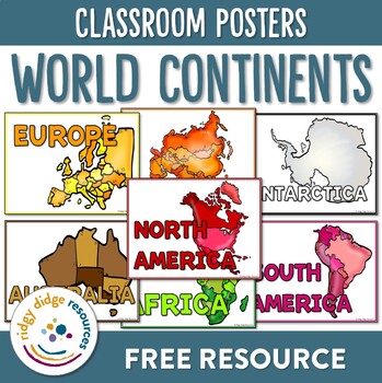 Preview of Continents of the World Classroom Posters