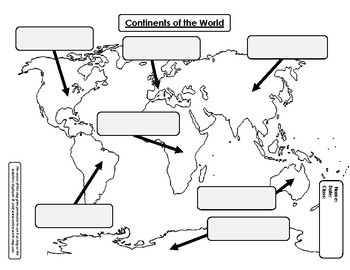 Preview of Continents of the World - Labeling Map & Story