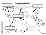 Continents of the World - Labeling Map & Story