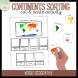 Continents of the World Sorting Board