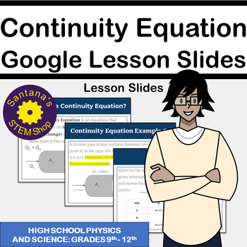 Preview of Continuity Equation Google Lesson Slides: Lesson Slides for Physics