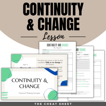 Preview of Continuity and Change Lesson: Teaching Historical Thinking - Digital & Print!