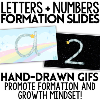 Preview of Continuous Animated Letter Formation Slides BUNDLE | Handwriting | Sky Writing