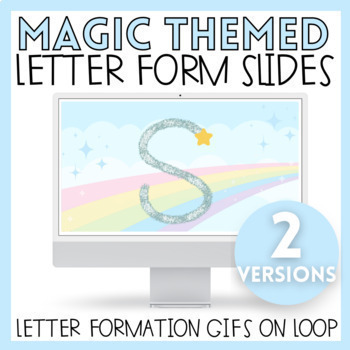 Preview of Continuous Animated Letter Formation Slides | Handwriting | Magic Theme