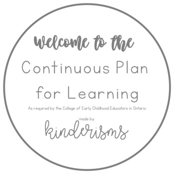 Preview of Continuous Plan for Learning for Early Childhood Educators - CECE Document