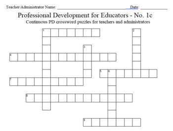 Continuous Professional Development Crossword Puzzles for Educators