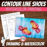 Contour Line Drawing Middle School Art Watercolor, Color S