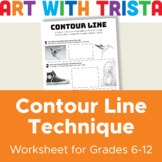 Contour Line Technique Art Worksheet