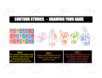 Preview of Contour Studies - Drawing - ASL, American Sign Language