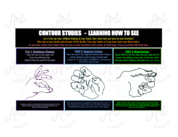 Preview of Contour Studies - Drawing - Blind, Continuous, Opposite, ASL, American Sign Lang