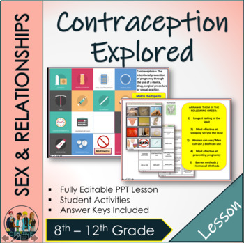 Preview of Contraception Explored -  Sex and Relationships Health Lesson