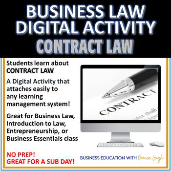 Preview of Contract Law Digital Activity for Business Law or Introduction to Law Class