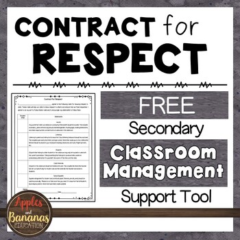Preview of Contract for Respect - Secondary Classroom Management Form
