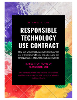 Preview of Contract for Teens - Responsible Use of Technology