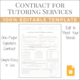 Contract for Tutoring Services | EDITABLE TEMPLATE | Print