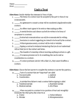 Contract law test