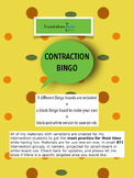 Contraction Bingo for Intervention, small group, and RTI