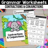 Contraction & Conjunction Worksheets Practice Game with No