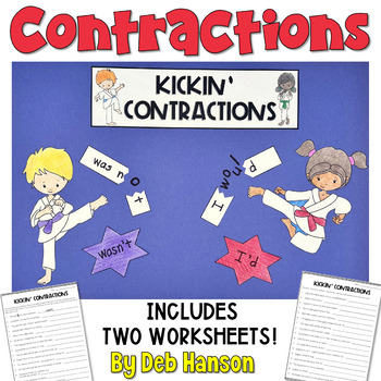 Preview of Contractions Worksheets and Craftivity