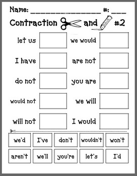 contractions homework year 2