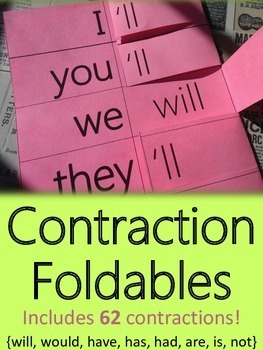 Preview of Contraction Foldables {Interactive Student Notebook Reference & Study Guides}