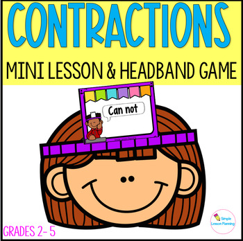 Preview of Contractions Flash Card Game and Contractions Lesson Plan