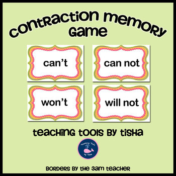 Preview of Contraction Memory Game -- Center Activity