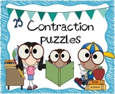 Contractions Puzzles ELA Center - Literacy Station Activit