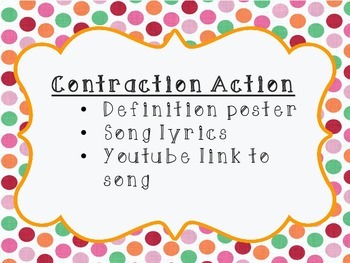 Preview of Grammar:  Contraction Song- Digital Resource!