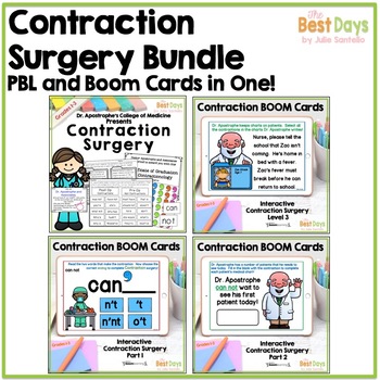 Preview of Contraction Surgery Bundle!  Hands-On Activities and 3 BOOM Learning Decks