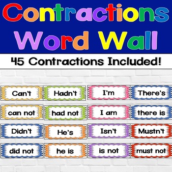 Preview of Contractions Word Wall