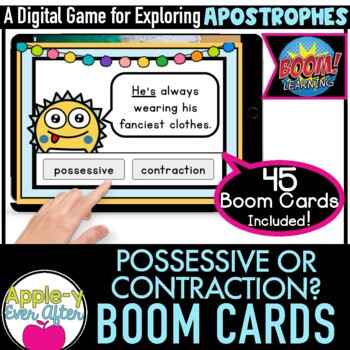 Preview of Contraction or Possessive?  | Boom Cards™ - Distance Learning