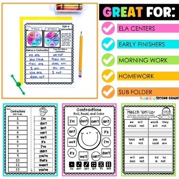 Contractions Worksheets by Teaching Second Grade | TpT