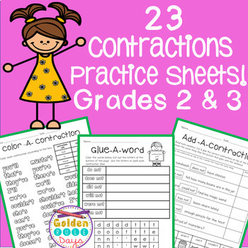 Preview of Contractions with Not Would Will Us Is Have Are 23 Worksheets & 1 Poster