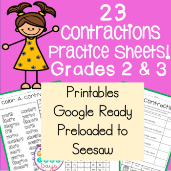 Preview of Contractions 23  Pages Google Ready ~ Preloaded to Seesaw ~ Printable