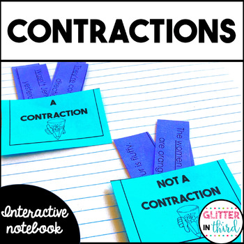 Preview of Contractions Activities Grammar Interactive Notebook