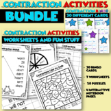 Contractions Worksheets Literacy Center BINGO Bundle