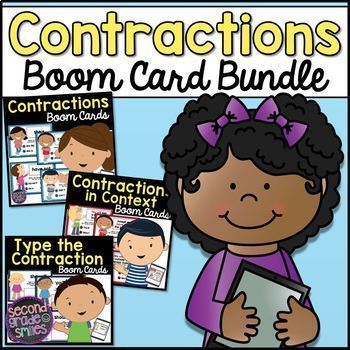 Preview of Contractions Boom Cards Bundle