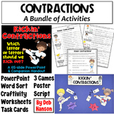 Contractions Bundle: Worksheets, Games, Task Cards, Craftivity