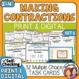 Contractions Task Cards - Set 1 - Print & Self-Checking Digital