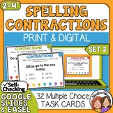 Contractions Task Cards Focused on Spelling - Print & Self