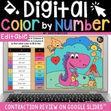 Contractions Color by Number Spelling Review Google Slides