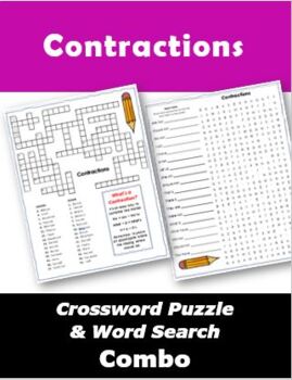Preview of Contractions Crossword Puzzle & Word Search Combo