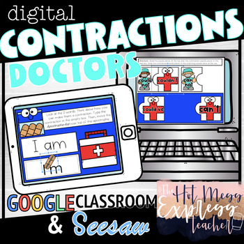 Preview of Contractions Doctor- Digital Resources (Editable)