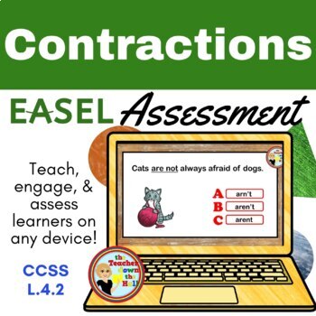 Preview of Contractions Easel Assessment - Digital Grammar Activity
