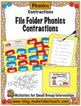 Frosty Contractions understanding literacy Centers File Folder Games 2nd grade 